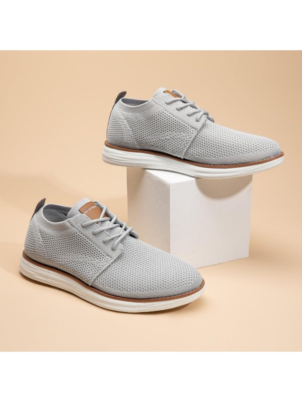 Bruno Marc Men's Grey Rubber Lace up Lightweight Casual Walking Sneakers - Picture 6 of 6